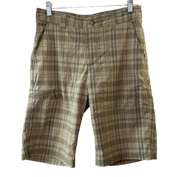 Columbia Other - Columbia Omni-Wick Tan Plaid Lightweight Shorts Men's 30 Zip Pocket